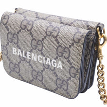 画像をギャラリービューアに読み込む, 新品同様 GUCCI×BALENCIAGA グッチバレンシアガ チェーンショルダー 三つ折り財布 681705 ゴールド金具 中古 41891