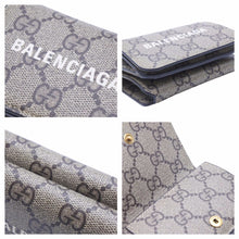 画像をギャラリービューアに読み込む, 新品同様 GUCCI×BALENCIAGA グッチバレンシアガ チェーンショルダー 三つ折り財布 681705 ゴールド金具 中古 41891