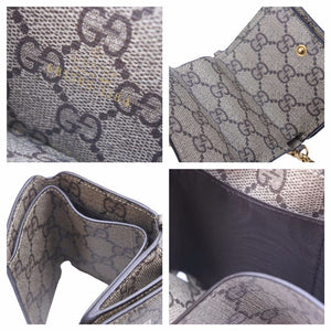 新品同様 GUCCI×BALENCIAGA グッチバレンシアガ チェーンショルダー 三つ折り財布 681705 ゴールド金具 中古 41891