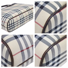 Load image into Gallery viewer, Burberry バーバリー ハンドバッグ ノバチェック柄 キャンバス レザー ベージュ ダークブラウン 美品 中古 41917