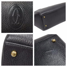 Load image into Gallery viewer, CARTIER カルティエ mast de Cartier マストライン ハンドバック ブラック 黒 革 レザー 良品 中古 41947