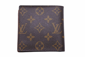 LOUIS VUITTON ルイ・ヴィトン 二つ折り財布 モノグラム ロゴ ウォレット イニシャル 小物 ブラウン 中古 41979