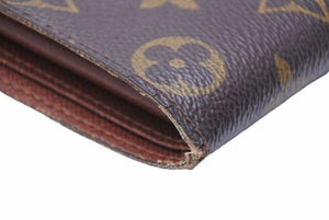 LOUIS VUITTON ルイ・ヴィトン 二つ折り財布 モノグラム ロゴ ウォレット イニシャル 小物 ブラウン 中古 41979