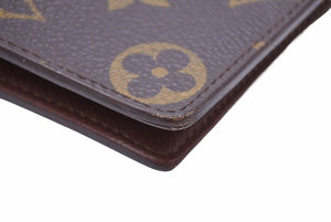 LOUIS VUITTON ルイ・ヴィトン 二つ折り財布 モノグラム ロゴ ウォレット イニシャル 小物 ブラウン 中古 41979