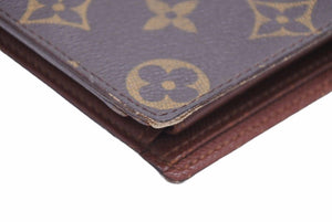 LOUIS VUITTON ルイ・ヴィトン 二つ折り財布 モノグラム ロゴ ウォレット イニシャル 小物 ブラウン 中古 41979