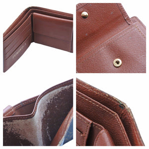 LOUIS VUITTON ルイ・ヴィトン 二つ折り財布 モノグラム ロゴ ウォレット イニシャル 小物 ブラウン 中古 41979