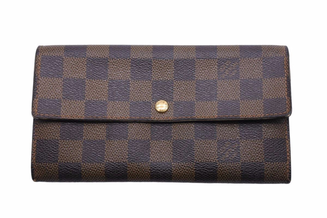 LOUIS VUITTON ルイ・ヴィトン 長財布 ポルトフォイユ サラ ダミエ ブラウン ウォレット 財布 N61734 中古 41980