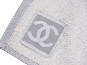 CHANEL シャネル スポーツライン ビーチマット ビーチタオル ココマーク ホワイト グレー 良品 中古 42004