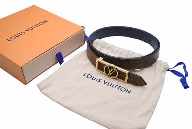 LOUIS VUITTON ルイヴィトン ベルト サンチュール ドーフィーヌ 25MM リバーシブル 85/34 M0203W 美品 中古 42005