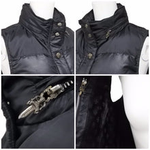 Load image into Gallery viewer, CHROME HEARTS クロムハーツ ダウンベスト アウター ベスト シルバー925 ロゴ ブラック サイズXS 良好 中古 42015