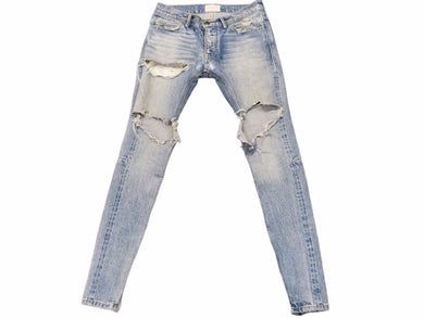 FEAR OF GOD フィアオブゴッド パンツ デニム 4th collection サイズ 29 インディゴ クラッシュ ダメージ加工 美品 中古 42019