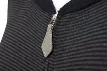 画像をギャラリービューアに読み込む, HERMES エルメス ジップアップ カーディガン ボーダー トップス 長袖 ブラック ブラウン サイズL 中古 42028