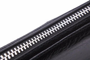 CHROME HEARTS クロムハーツ セメタリークロス ラウンドジップ レザーウォレット クロスパッチ 財布 良品 中古 42036