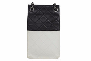 CHANEL シャネル マトラッセ チェーン ショルダーバッグ 12番台 ブラック ホワイト ココマーク 斜め掛け 中古 42094