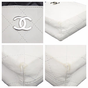 CHANEL シャネル マトラッセ チェーン ショルダーバッグ 12番台 ブラック ホワイト ココマーク 斜め掛け 中古 42094