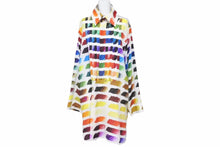 画像をギャラリービューアに読み込む, CHANEL シャネル Colorama シャツ レインボー シルク ココマーク 14SS 長袖シャツ P49197V35728 サイズ50 美品 中古 4210