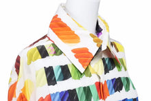 画像をギャラリービューアに読み込む, CHANEL シャネル Colorama シャツ レインボー シルク ココマーク 14SS 長袖シャツ P49197V35728 サイズ50 美品 中古 4210