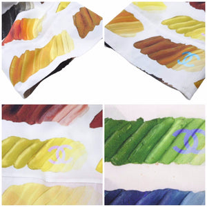CHANEL シャネル Colorama シャツ レインボー シルク ココマーク 14SS 長袖シャツ P49197V35728 サイズ50 美品 中古 4210