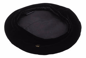極美品 CHANEL シャネル ココマーク ベルベット ハンチング ベレー帽 ビスコース シルク ブラック ゴールド 美品 中古 42108