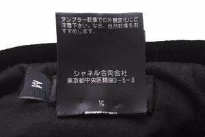 極美品 CHANEL シャネル ココマーク ベルベット ハンチング ベレー帽 ビスコース シルク ブラック ゴールド 美品 中古 42108