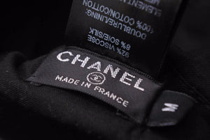 極美品 CHANEL シャネル ココマーク ベルベット ハンチング ベレー帽 ビスコース シルク ブラック ゴールド 美品 中古 42108