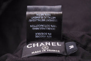 極美品 CHANEL シャネル ココマーク ベルベット ハンチング ベレー帽 ビスコース シルク ブラック ゴールド 美品 中古 42108