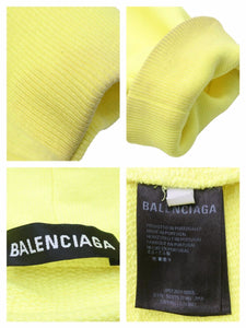 Balenciaga バレンシアガ 19AW コットン パーカー S イエロー プルオーバーパーカー BBロゴ 583215 中古 42122