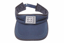 Load image into Gallery viewer, CHANEL シャネル サンバイザー ココマーク スポーツライン メッシュ ネイビー ナイロン ポリエステル 良品 中古 46224