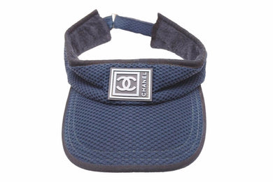 CHANEL シャネル サンバイザー ココマーク スポーツライン メッシュ ネイビー ナイロン ポリエステル 良品 中古 46224