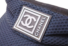 Load image into Gallery viewer, CHANEL シャネル サンバイザー ココマーク スポーツライン メッシュ ネイビー ナイロン ポリエステル 良品 中古 46224