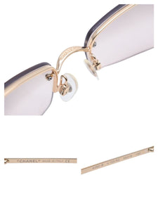 CHANEL シャネル サングラス メガネ アイウェア ラインストーン ココマーク ブラウン ゴールド サイズ56□16 美品 中古 42151