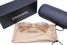 Load image into Gallery viewer, CHANEL シャネル サングラス メガネ アイウェア ラインストーン ココマーク ブラウン ゴールド サイズ56□16 美品 中古 42151