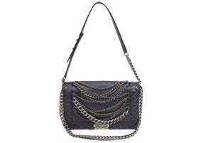 CHANEL シャネル ショルダーバッグ ボーイシャネル カーフスキン フルフラップ 18番台 ブラック 美品 中古 42151