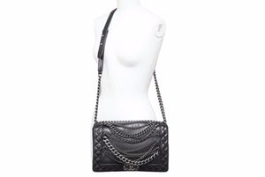 CHANEL シャネル ショルダーバッグ ボーイシャネル カーフスキン フルフラップ 18番台 ブラック 美品 中古 42151