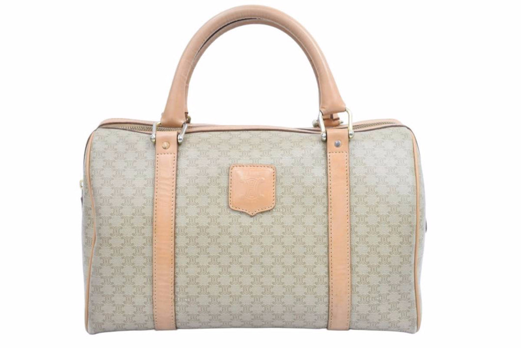 CELINE セリーヌ ヴィンテージ スピーディ ハンドバッグ カバン ボストン マカダム ブラウン 美品 中古 42171
