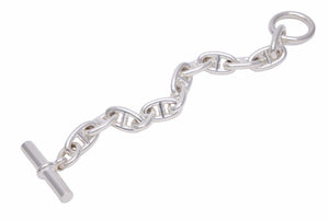 HERMES エルメス シェーヌダンクル 12コマ ブレスレット71.3g GM シルバー 925 ヴィンテージ アクセサリー 極美品 中古 42189