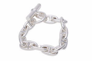 HERMES エルメス シェーヌダンクル 12コマ ブレスレット71.3g GM シルバー 925 ヴィンテージ アクセサリー 極美品 中古 42189
