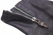 Load image into Gallery viewer, Chrome Hearts クロムハーツ DGR ZIP GROVE/ダガージップグローブ ブラック レザー カシミヤ サイズ 8 美品 中古 42190