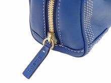 画像をギャラリービューアに読み込む, LOEWE ロエベ アマソナ 2WAY マイクロミニ ハンドバッグ ショルダーバッグ ポーチ ブルー レザー 美品 中古 42213