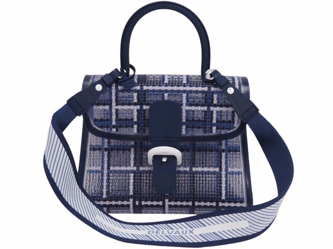 新品同様 Delvaux デルボー Brillant ブリヨン MM The Dreamer ドリーマー ネイビー ホワイト クリア PVC ポリウレタン 42257