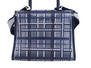新品同様 Delvaux デルボー Brillant ブリヨン MM The Dreamer ドリーマー ネイビー ホワイト クリア PVC ポリウレタン 42257