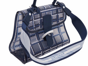 新品同様 Delvaux デルボー Brillant ブリヨン MM The Dreamer ドリーマー ネイビー ホワイト クリア PVC ポリウレタン 42257