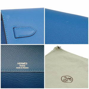 美品 エルメス クラッチバッグ ケリーデペッシュ25 アズール Y刻印 クラッチ シルバー金具 エプソン 中古 42266