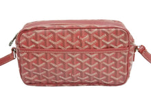 Load image into Gallery viewer, GOYARD ゴヤール カップヴェール ショルダーバッグ ヘリンボーン柄 レッド シルバー金具 美品 中古 42267