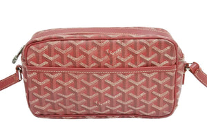 GOYARD ゴヤール カップヴェール ショルダーバッグ ヘリンボーン柄 レッド シルバー金具 美品 中古 42267