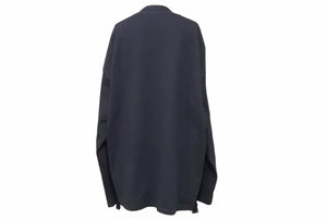 JIL SANDER ジルサンダー 長袖Tシャツ ダブルポケット ビッグ 20SS ブラック ブルー コットン サイズL 美品 中古 42277