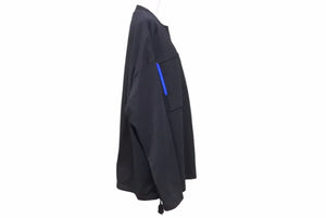 JIL SANDER ジルサンダー 長袖Tシャツ ダブルポケット ビッグ 20SS ブラック ブルー コットン サイズL 美品 中古 42277