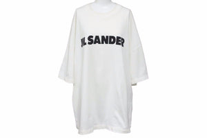 JIL SANDER ジルサンダー ロゴ Tシャツ 半袖シャツ トップス ホワイト ブラック コットン サイズXXL 良品 中古 42276