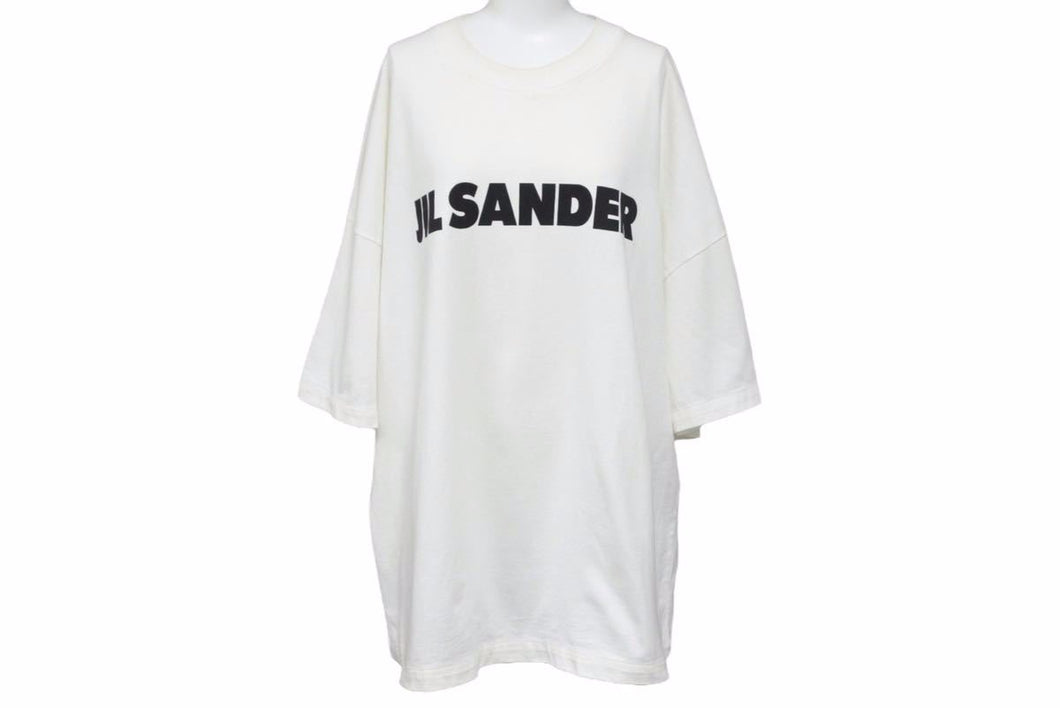 JIL SANDER ジルサンダー ロゴ Tシャツ 半袖シャツ トップス ホワイト ブラック コットン サイズXXL 良品 中古 42276