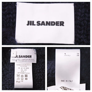 JIL SANDER ジルサンダー チャンキーニット セーター トップス ウール ナイロン ネイビー サイズL 美品 中古 42277